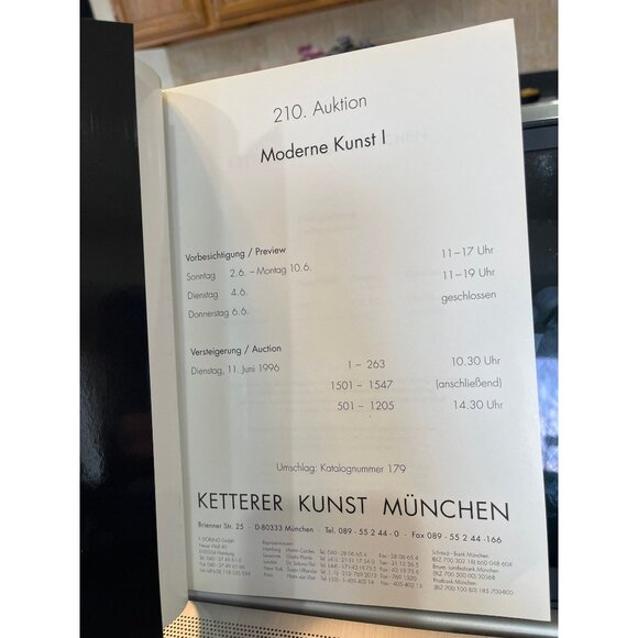 Vintage Juni 1996 Art Book Catalogue Ketterer Kunst Munchen Moderne Kunst I 210. - Picture 2 of 4